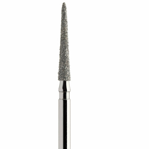 Бор алмазный 859, игловидный/пика, D=1,6 мм, L=10 мм, под турбинный наконечник, стандартный хвостовик, красный (μ=45 мк)