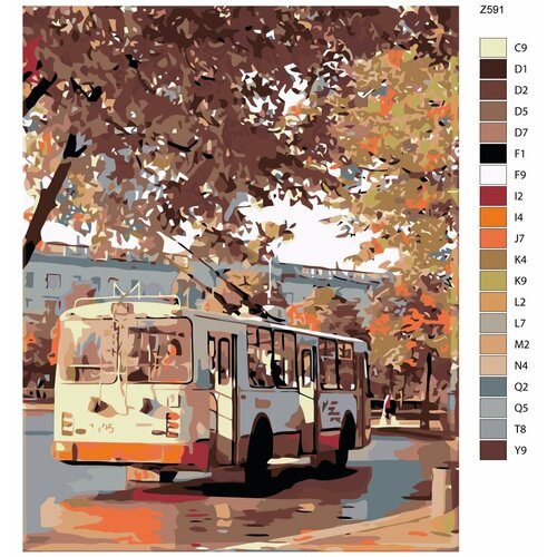 Картина по номерам Z-591 Троллейбус СССР 60x80 картина по номерам z 591 троллейбус ссср 60x80