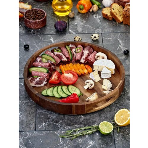 Поднос из акации д 38 см