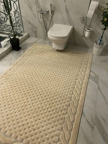 Изображение товара Коврик для ванной комнаты Natali's Carpets, 120x180см, хлопок, мягкий, натуральный, персиковый