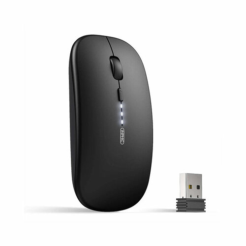 Бесшумная мышь INPHIC M1P с индикатором заряда usb радиоканал черный глянец 990₽