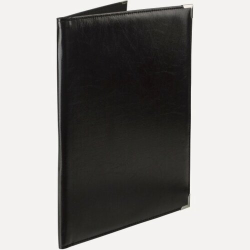 Изображение товара Папка адресная Алекс из кожзама без надписи, формат А4, 33х25х2 см, черная