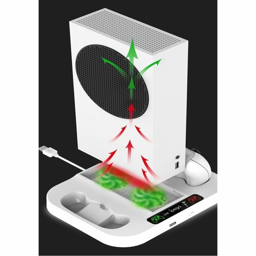 Многофункциональная подставка + 2 аккумулятора 1400мАч IPEGA для XBOX Series S (белая) белый