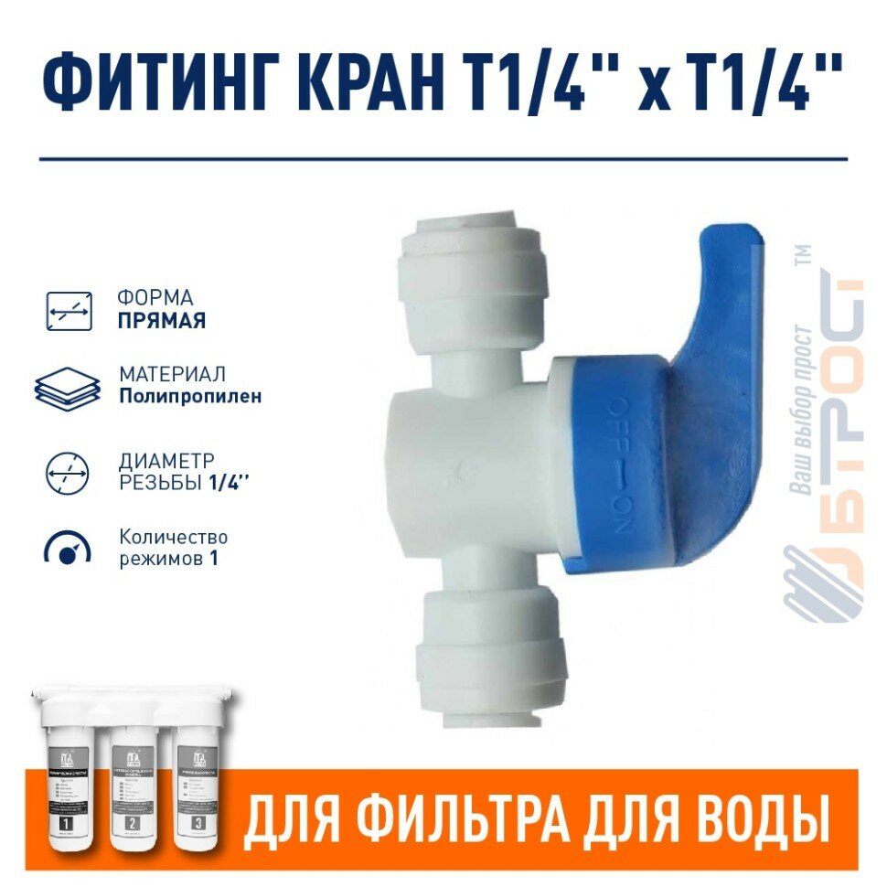 Фитинг кран Т1/4"хТ1/4", F9012