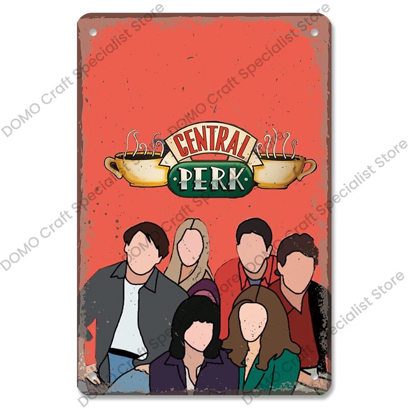 Металлическая табличка «Друзья» Central Perk, цвет 04