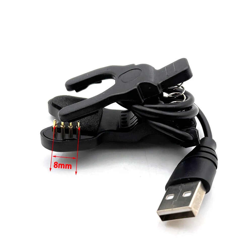 Новый универсальный USB-кабель для смарт-часов соединитель для зарядки зажим 4 контакта 8 мм или 9 мм интерфейс аварийный резервный соединитель Spacing 8mm