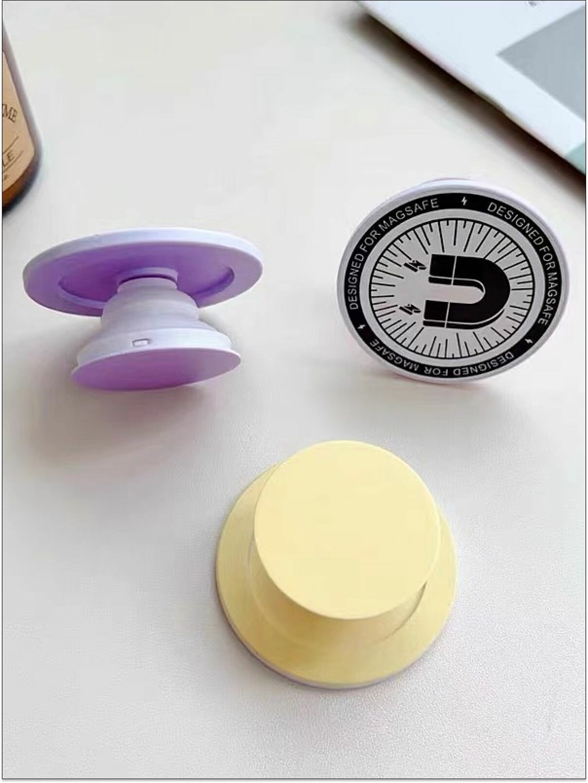 Магнитный попсокет держатель для телефона MagSafe, пластик, белый — фото 1