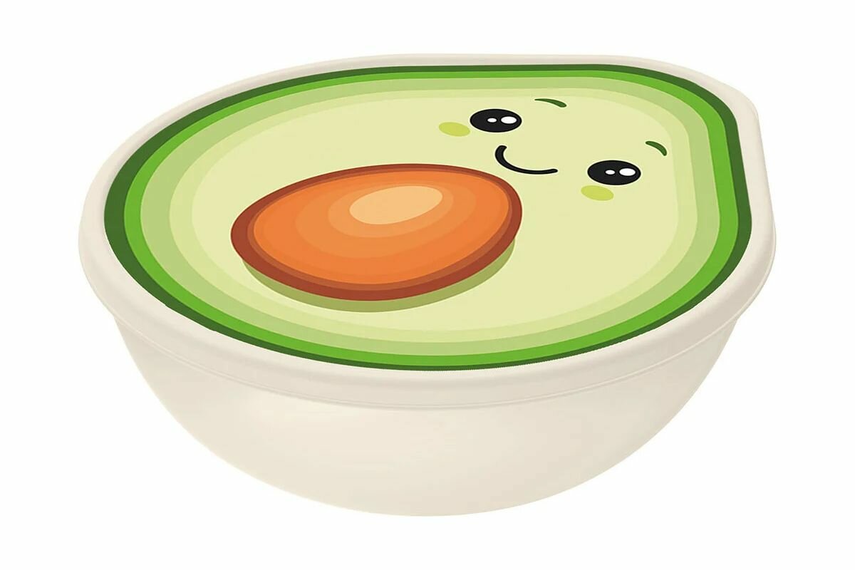 Контейнер для продуктов с декором (светло-бежевый) IDILAND Avocado 04л 221155525/01