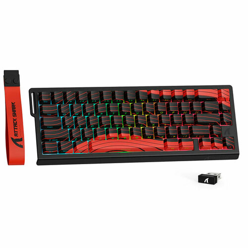 Клавиатура Attack Shark X68PRO HE RGB Magnetic Contour Line Red красныйчерный матовый Английская раскладка Bluetooth 5990₽