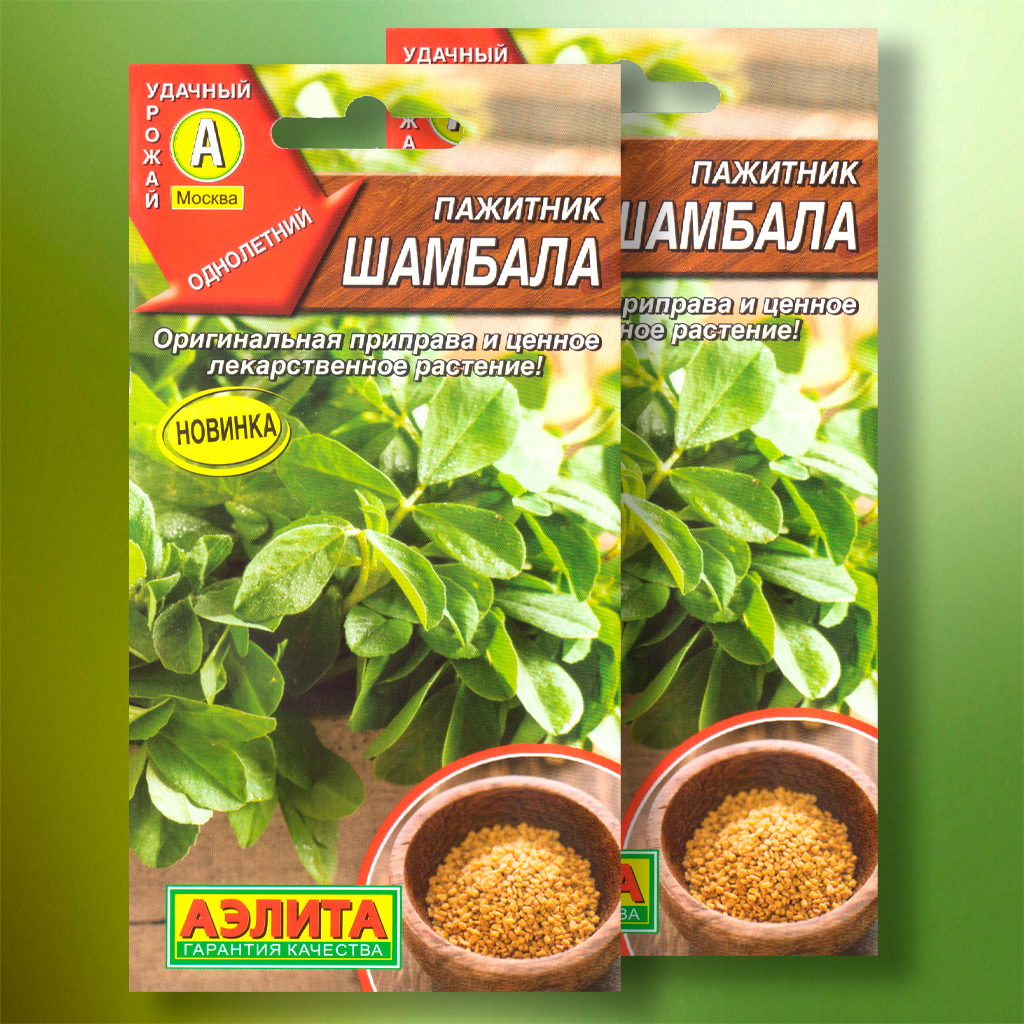 Семена пажитника  Шамбала   изготовитель  Агрофирма Аэлита   2шт 