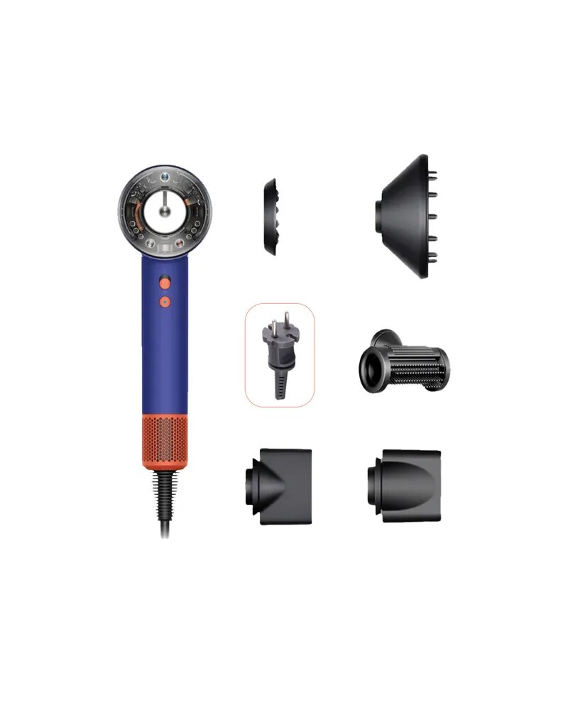 Фен ZUMBA Supersonic Nural ZM-6660, 3600Вт, с искусственным интеллектом, 5в1, цвет Vinca Blue