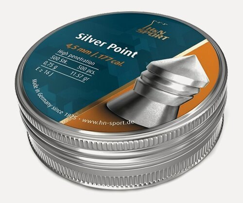 Изображение товара Пули для пневматики H&N Silver Point 4,5 мм, 0,75 гр, 400 штук