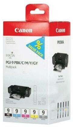 Картридж Canon PGI-9 PBK/C/M/Y/GY для PIXMA MX7600 Pro9500 pro9500 фотокартридж черный голубой пурпурный жёлтый серый