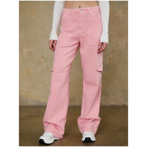 джинсы широкие feelz размер 27 серый Джинсы широкие FEELZ, размер 27, розовый