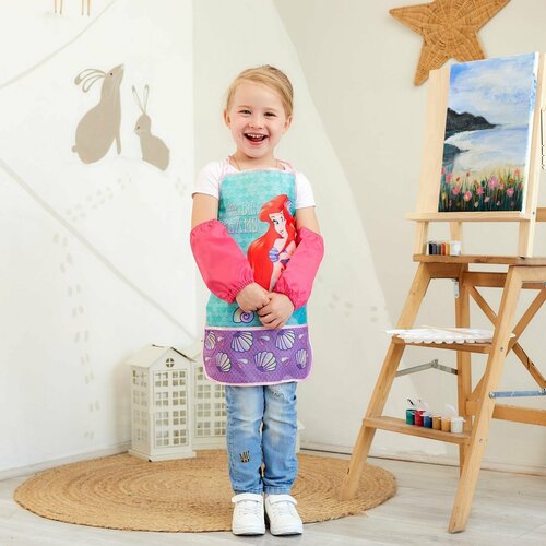 Набор детский для творчества Disney Ариель, Принцессы (фартук 49х39 см и нарукавники)