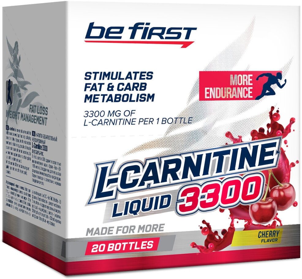 L-Карнитин жидкий Be First L-Carnitine Liquid 3300 mg 20 х 25 мл, Вишня