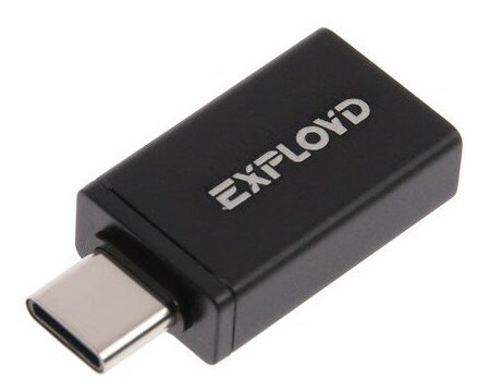 Переходник Exployd EX-AD-297, с Type-C на USB, музыка + гарнитура, черный(2 шт.)