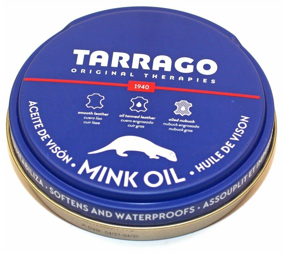 Жир Mink Oil TARRAGO с натуральным норковым маслом, банка 100 мл.