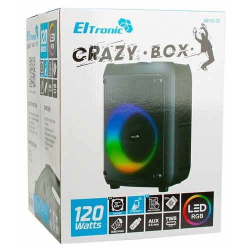 Портативная акустика ELTRONIC 20 39 CRAZY BOX 120 12 Вт, черный