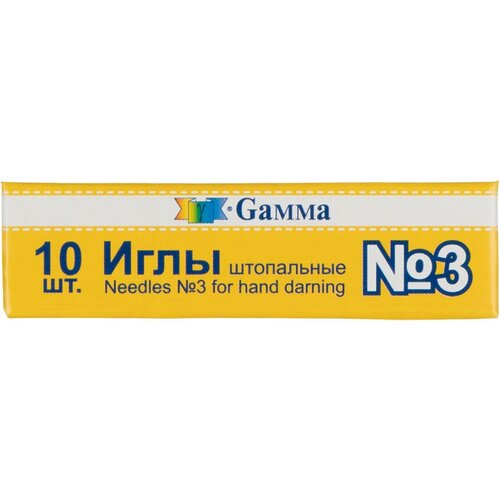 Иглы для шитья ручные Gamma NIR-17 № 3 штопальные в конверте 10 шт. .