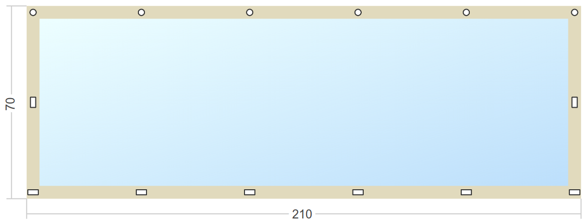 Мягкое окно Софтокна 210х70 см съемное, Скоба-ремешок, Прозрачная пленка 0,7мм, Бежевая окантовка, Комплект для установки - фотография № 3