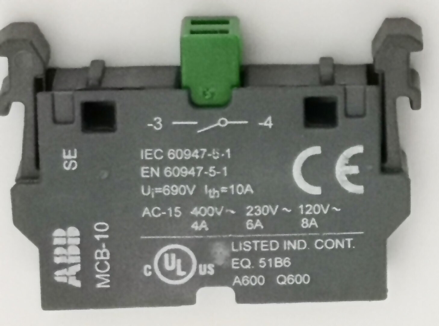 MCB-10 Контактный блок фронтального монтажа 1НО ABB, 1SFA611610R1001