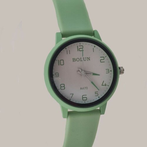 фото Наручные часы часы наручные кварцевые, зеленый, белый без бренда