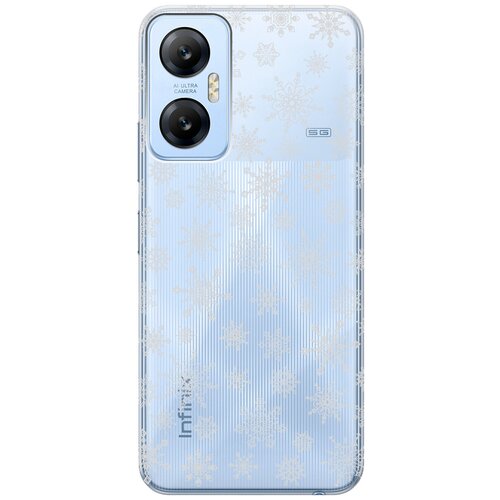 Силиконовый чехол с принтом Fairy Snowflakes для Infinix Hot 20 5G / Инфиникс Хот 20 5Г силиконовый чехол с принтом flamingo swim ring для infinix hot 20 5g инфиникс хот 20 5г