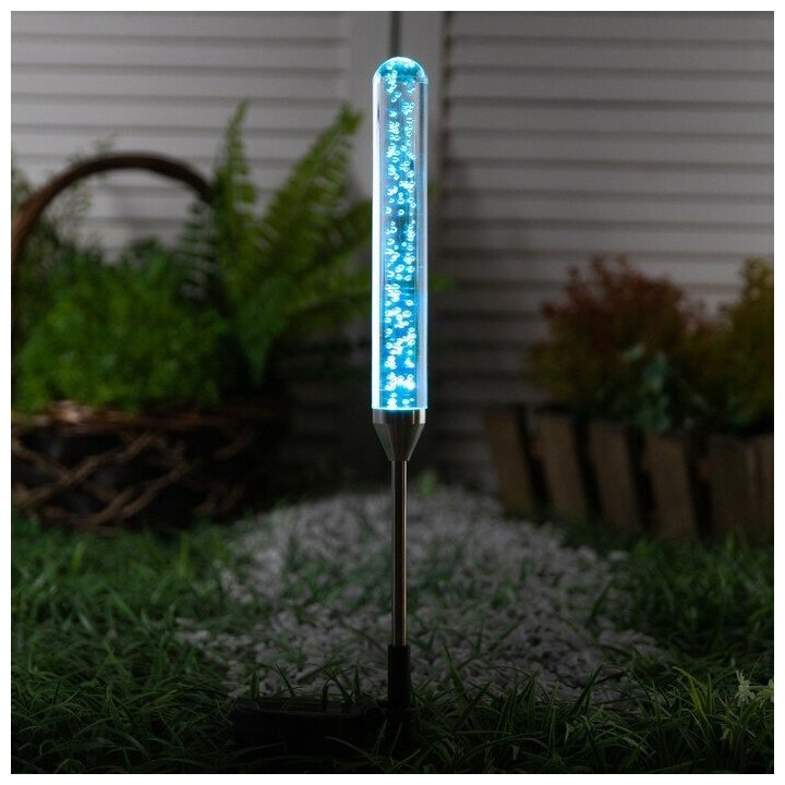 Садовый светильник на солнечной батарее "Пузырьки", 70 см, 1 LED, свечение мульти (RGB)