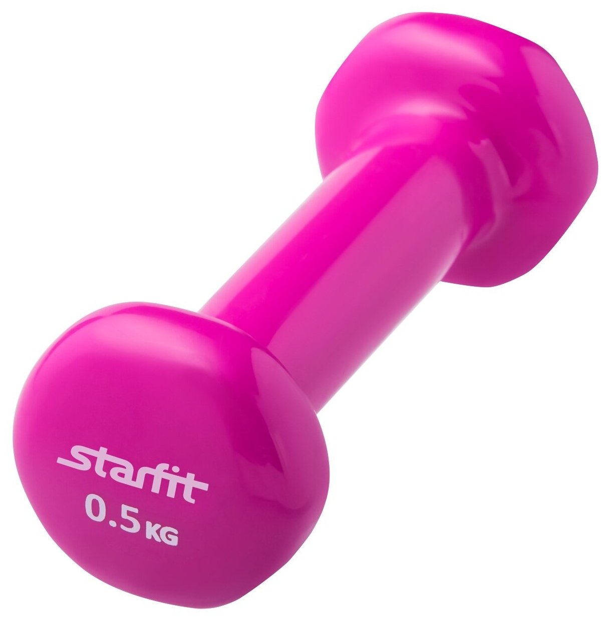 Гантель виниловая STARFIT DB-101 0,5 кг, розовая (1 шт.)