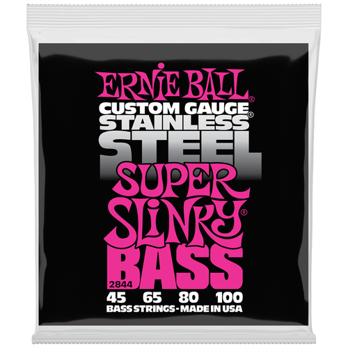 фото Струны для бас-гитары ernie ball 2844 super slinky bass stainless steel 45-100