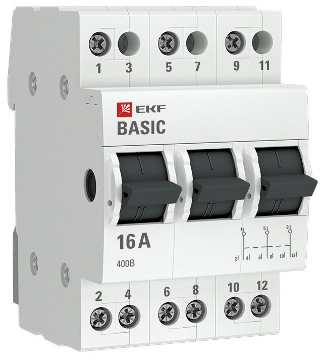 Трехпозиционный переключатель 3P 16А Basic tps-3-16