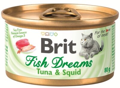 Влажный корм для кошек Brit Care, с тунцом 80 г (кусочки в соусе) - фотография № 4