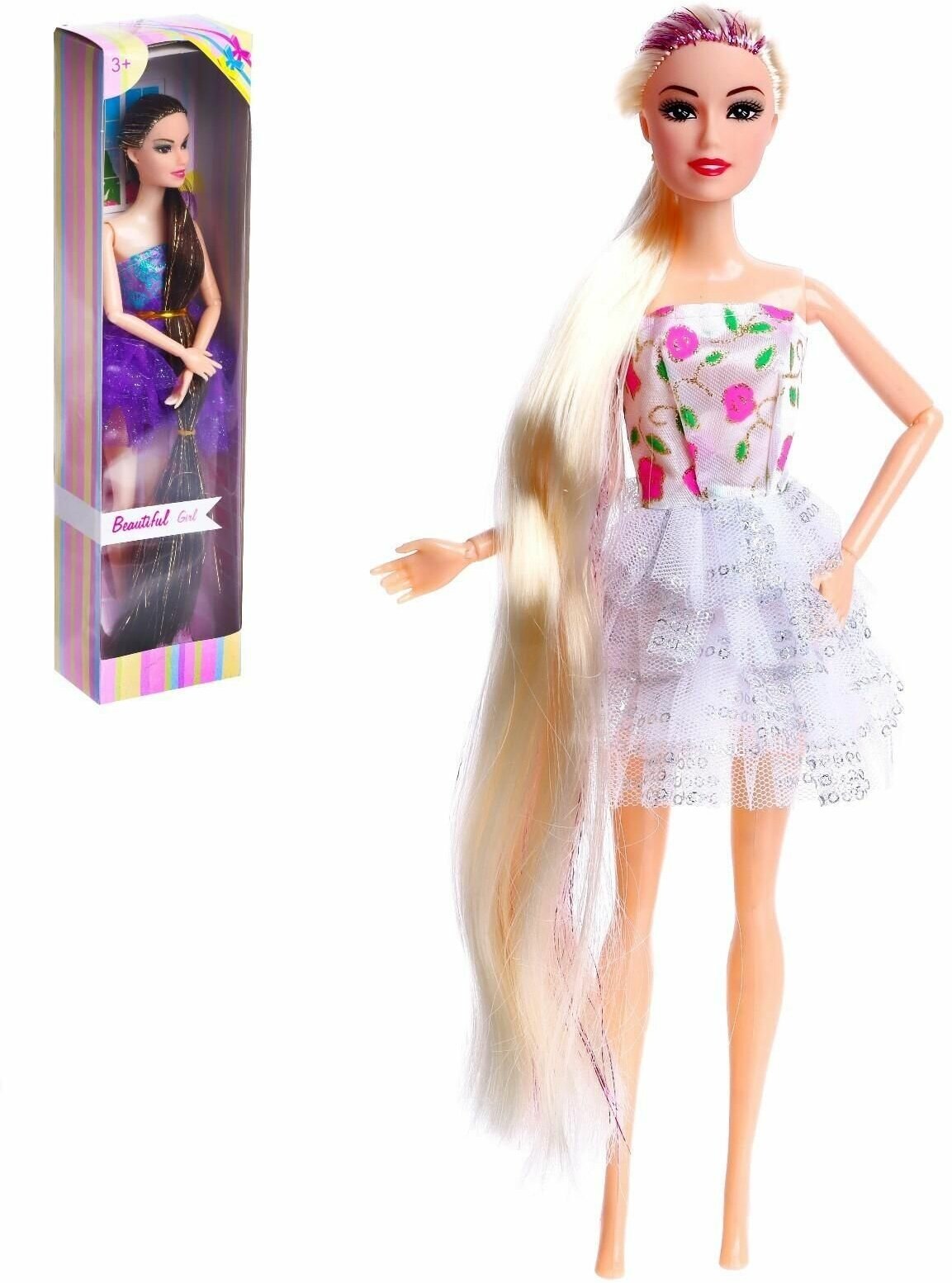 Кукла-модель шарнирная Оля в платье, Микс