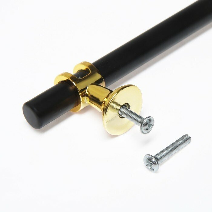 Ручка скоба CAPPIO, м/о 128 мм, d 12 mm, пластик, цвет золото/черный - фотография № 6