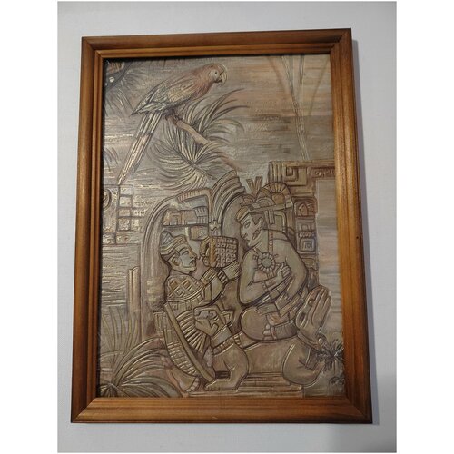 Интерьерный постер в деревянной рамке под стеклом. Древние инки 2