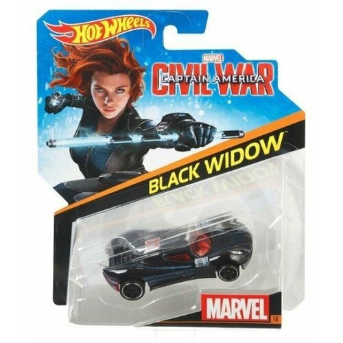 Машинка Hot Wheels тематическая коллекционная оригинал MARVEL BLACK WIDOW черный DHH60 scott melanie marvel black widow