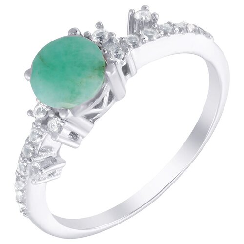 фото Element47 кольцо из серебра 925 пробы с бериллами и топазами stk-04_ko_br_wg, размер 17.5