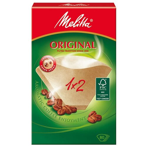 Фильтры для заваривания кофе неотбеленные Melitta Original 12 80 штук 1036₽