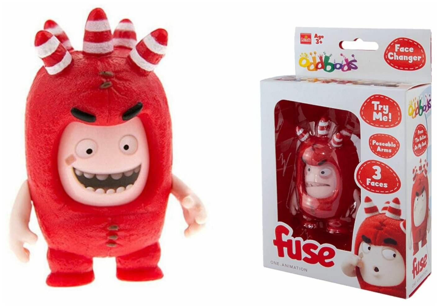 Фигурка Фьюз (Чуддики) меняющиеся эмоции 8,5 см Oddbods Fuse Face Changer AF8501F