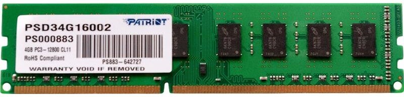 Модуль памяти Patriot DIMM DDR3 4Gb 1600Mhz CL11 PSD34G16002