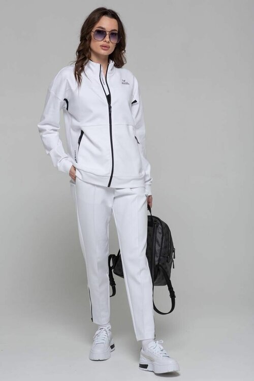 Костюм Bilcee, олимпийка и брюки, силуэт свободный, карманы, размер 50, белый
