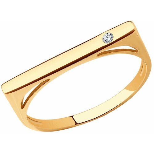 фото Кольцо, золото, 585 проба, фианит, размер 18.5 diamant-online