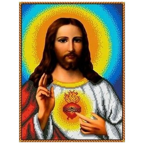Рисунок на ткани Каролинка Святое сердце Иисуса, 28x36,5 см рисунок на ткани каролинка святое сердце иисуса 13x17 5 см