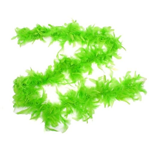фото Карнавальный шарф перо 1,8 метра 30 грамм, цвет зеленый 1216250 страна карнавалия