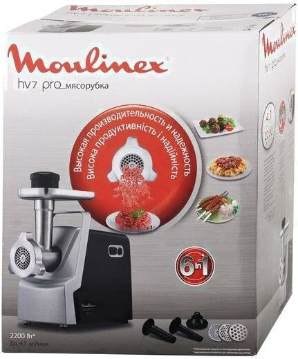 Мясорубка Moulinex HV7 ME 546810, черный/серебристый