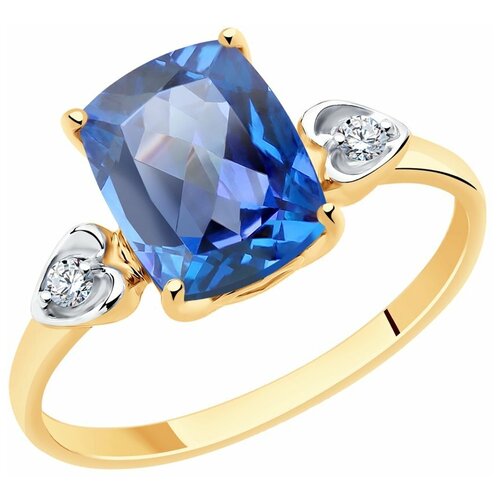 фото Sokolov кольцо из золота с топазом и фианитами 715894, размер 16.5