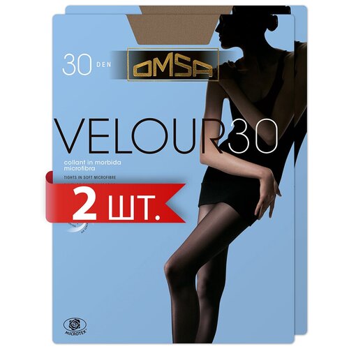 Колготки женские OMSA Omsa Velour 30 Nero 4 (спайка 2 шт.)