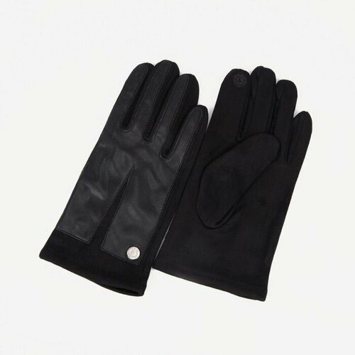 фото Перчатки мужские, безразмерные, с утеплителем, цвет чёрный made in china