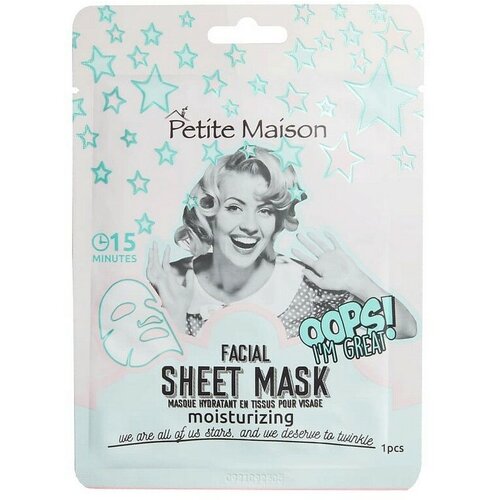 Маска для лица, Petite Maison, Facial sheet mask moisturizing, увлажняющая, 25 мл увлажняющая маска для лица petite maison facial sheet mask moisturizing 25 мл